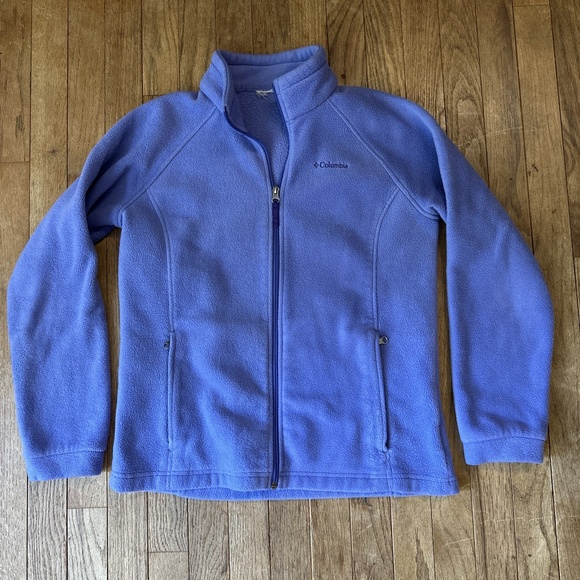 Columbia Full Zip Fleece Jacket Womens Large Periwinkle Pockets Fleece - Picture 1 of 10